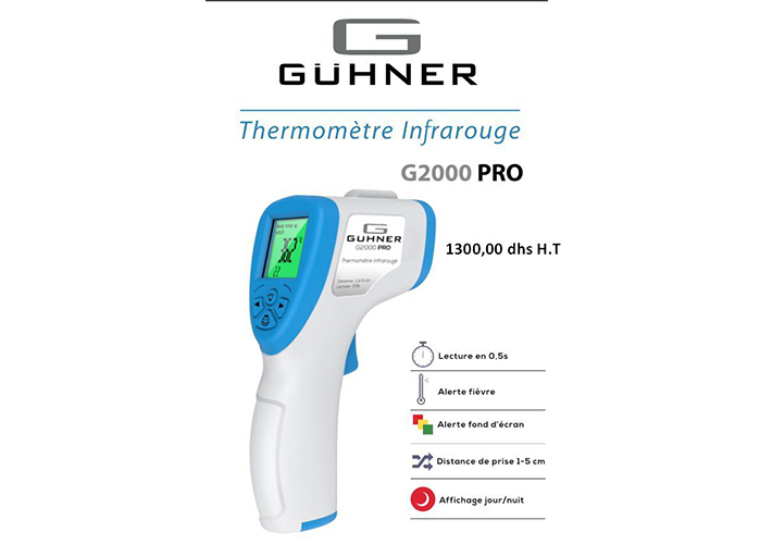 Foto Thermomètre infrarouge GUHNER G2000 PRO pour mesurer rapidement la température corporelle.