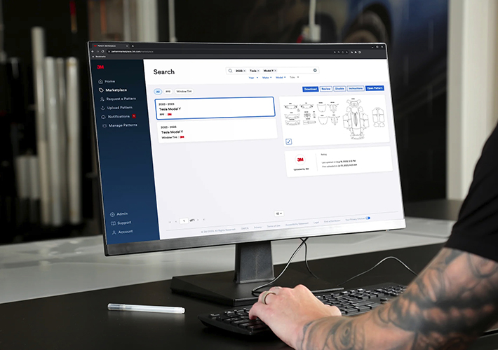 foto 3M™ Pattern Marketplace: Software de edición de patrones de láminas de protección para pintura en vehículos.