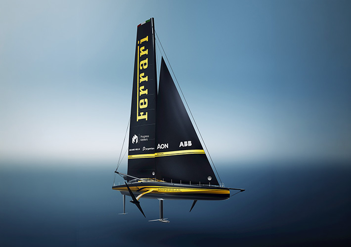 foto ABB une fuerzas con Ferrari Hypersail para llevar la corriente continua a nuevos horizontes.