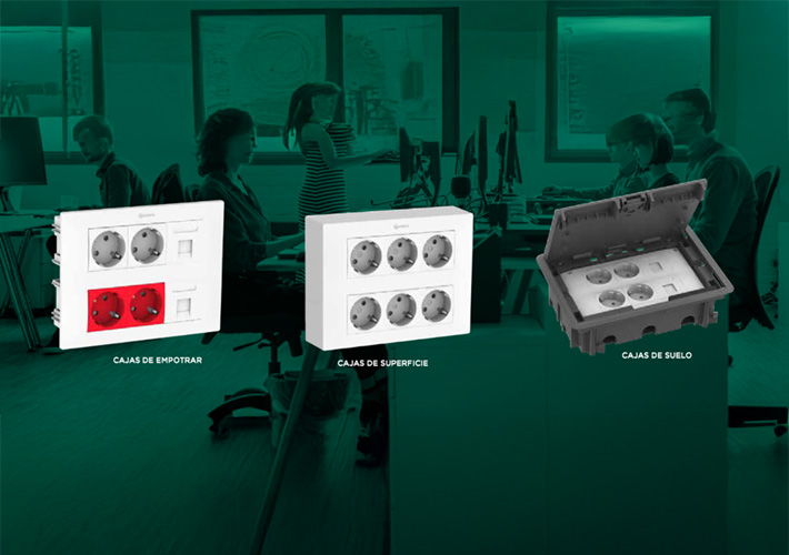 foto Cajas de empotrar y superficie con diseño horizontal.