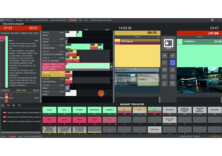 foto KAIROS, EL MEZCLADOR BASADO EN SOFTWARE DE PANASONIC, INCORPORA VIZ MOSART PARA CREAR PRODUCCIONES AUTOMATIZADAS.