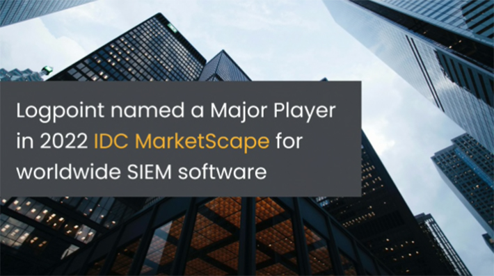 foto Logpoint named a Major Player in 2022 IDC MarketScape for worldwide SIEM software.
