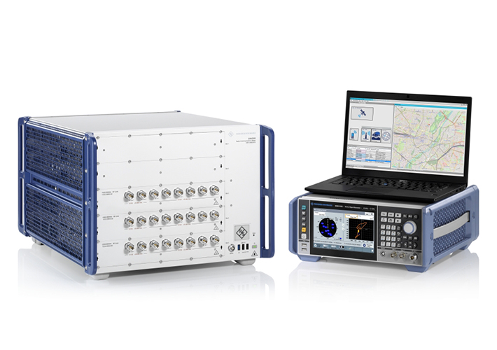 Foto ETS-Lindgren integra el R&S CMX500 y el R&S SMBV100B para pruebas de rendimiento de antenas A-GNSS para 5G.