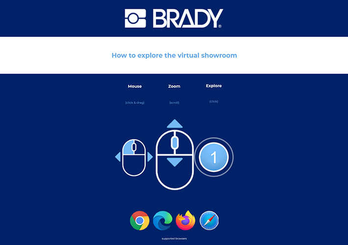 foto Brady presenta su oferta de productos y servicios en un “showroom” virtual.